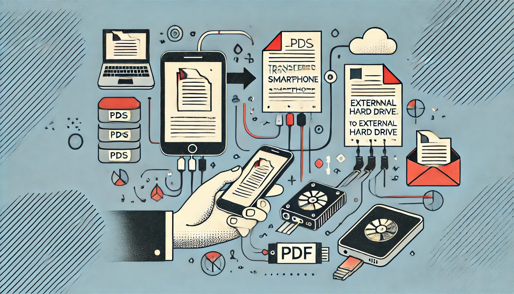 How to transfer PDF from smartphone to external hard drive?